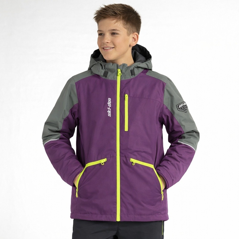 Ski-Doo Teens Particle Jacket Deep Purple Grey Snowmobile Ski Size 16‎ NEW